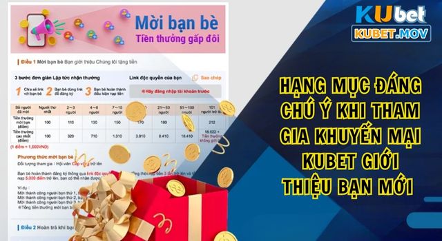 Khuyến Mại Kubet Giới Thiệu Bạn Mới - Đăng Ký Cùng Nhau Một số hạng mục đáng chú ý khi tham gia giới thiệu bạn mới