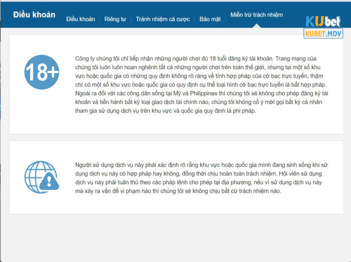 Miễn trách nhiệm KUBET và 4 nghĩa vụ của bet thủ khi chơi cược Tìm ra nguyên nhân khách quan